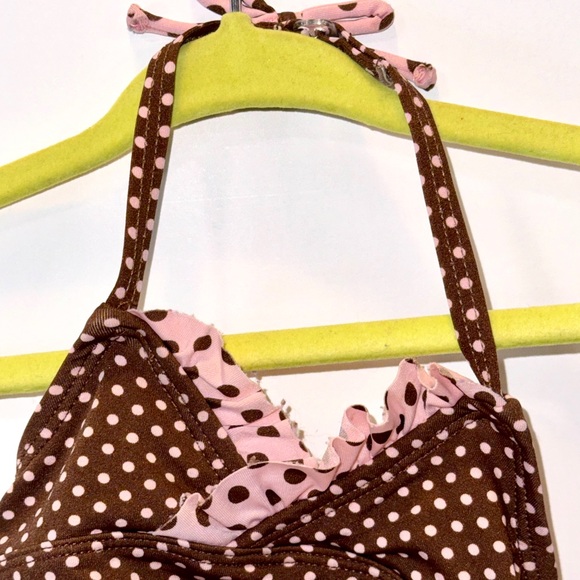 Green dog brown and pink baby bathing suit size 12 month - Picture 3 of 8